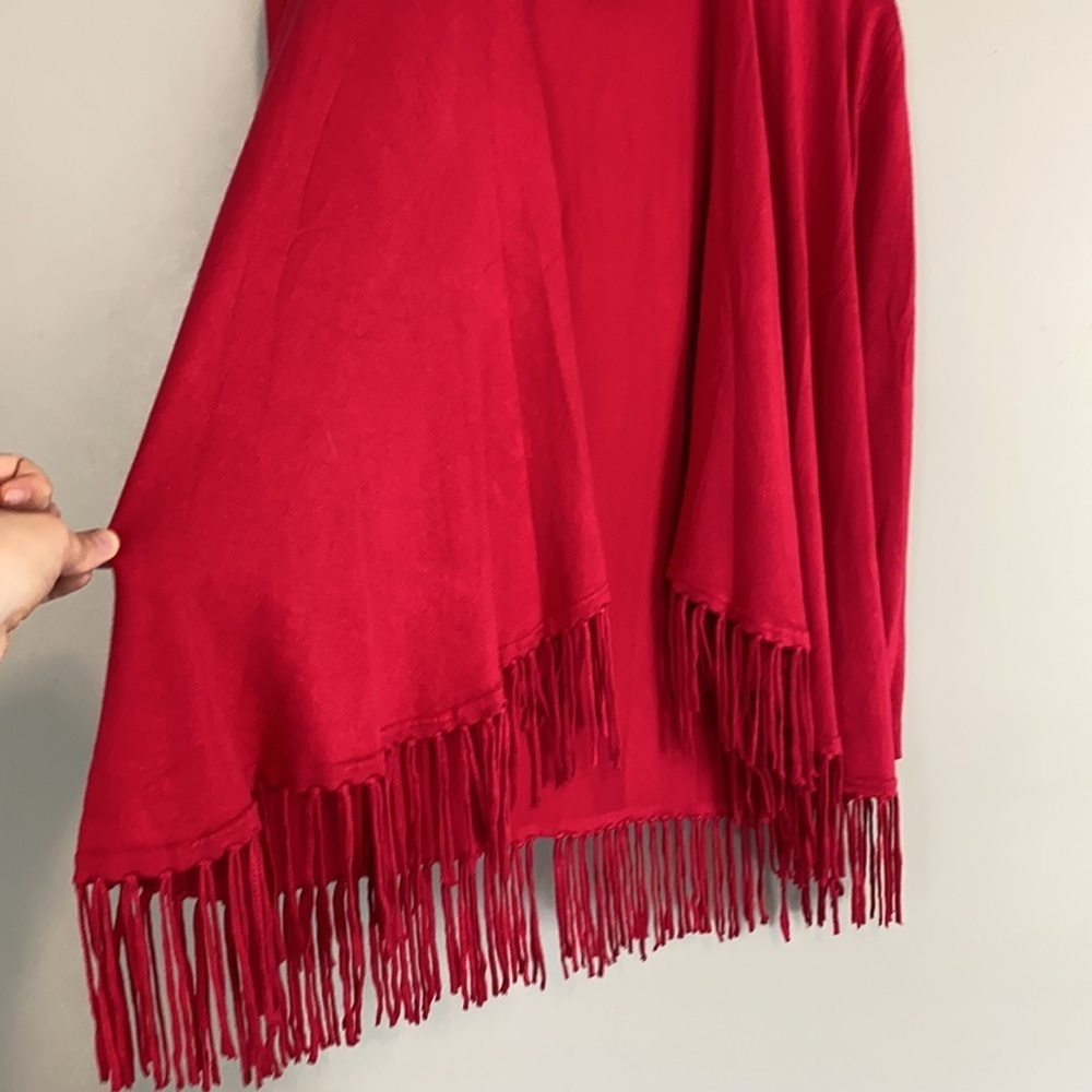 Chelsea & Theodore Red Open Front Cardigan Size Small - Picture 8 of 12